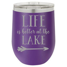 "Lake Life" Purple 12 oz Portable Wine Mug & Drink Glass from Lil Bit Local 