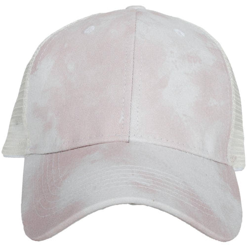 Pink and White Tie Dye Trucker Hat