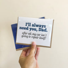 'I'll always need you dad. After all, my car isn't going to repair itself!' is the perfect Father's Day gift card for the dad who can fix anything. Handmade in the USA, Lil Bit Local loves to feature local artisans from across the country to provide gifts with love and a lil humor.