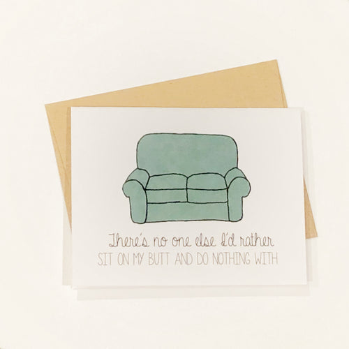 Funny card with a photo of a couch that reads: 