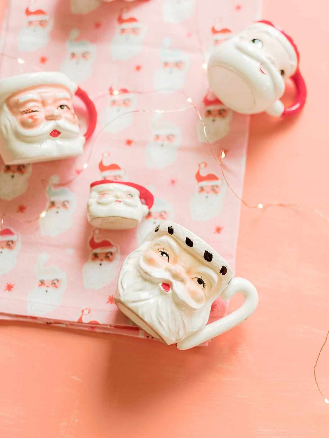 Santa Flour Sack Towel - Pink