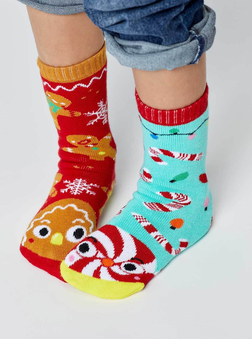 Gingerbread and Candy Cane socks